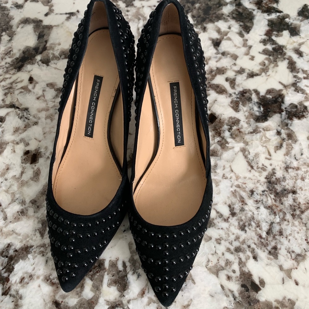 Black French Connection Suede Elmyra Pump